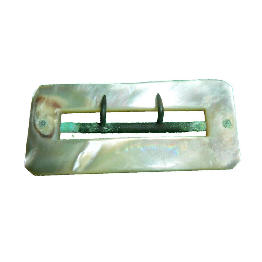 Vintage Mother of Pearl Bar Bronze‎ Antique Pin Scarf  Brooch